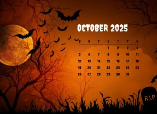 Calendar 2025 October HD Wallpaper (1)