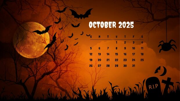 Calendar 2025 October HD Wallpaper (1)