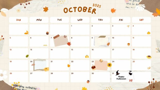 Calendar 2025 October HD Wallpaper (13)