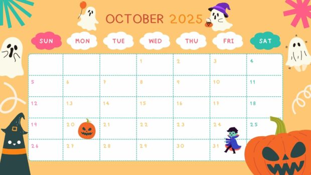 Calendar 2025 October HD Wallpaper (14)