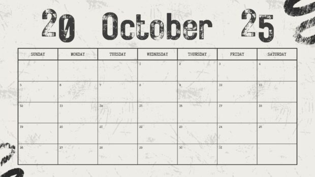 Calendar 2025 October HD Wallpaper (19)
