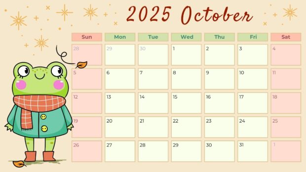 Calendar 2025 October HD Wallpaper (20)