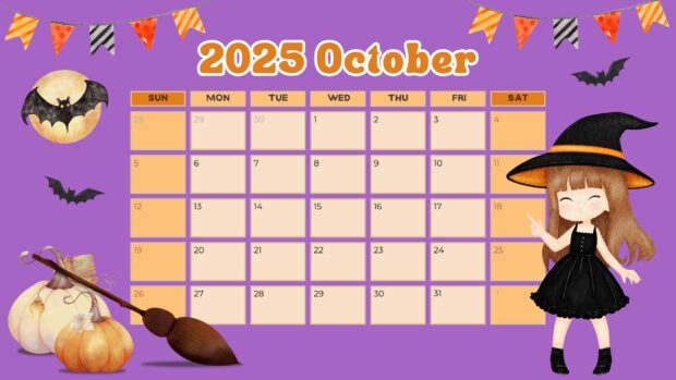 Calendar 2025 October HD Wallpaper (24)