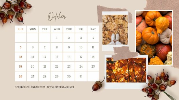 Calendar 2025 October HD Wallpaper (25)