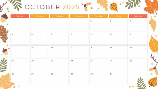 Calendar 2025 October HD Wallpaper (31)