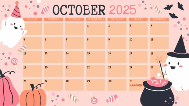 Calendar 2025 October HD Wallpaper (32)