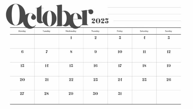 Calendar 2025 October HD Wallpaper (33)