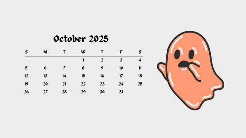 Calendar October 2025 Wallpaper HD - PixelsTalk — free download