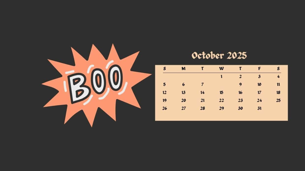 Calendar October 2025 Wallpaper HD - PixelsTalk — free download