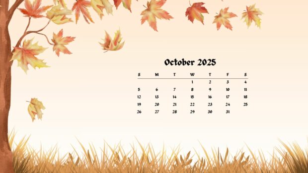 Calendar 2025 October HD Wallpaper (7)