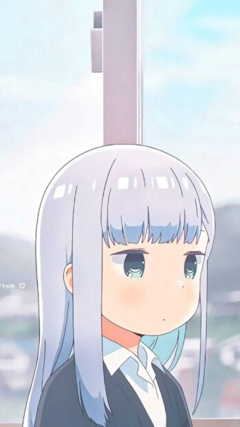 A quiet girl looks outside with a soft expression from Aharen San Wa Hakarenai, HD Mobile Wallpaper