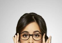 Camila Cabello Casual Style Wearing Glasses And Striped Outfit Wallpaper