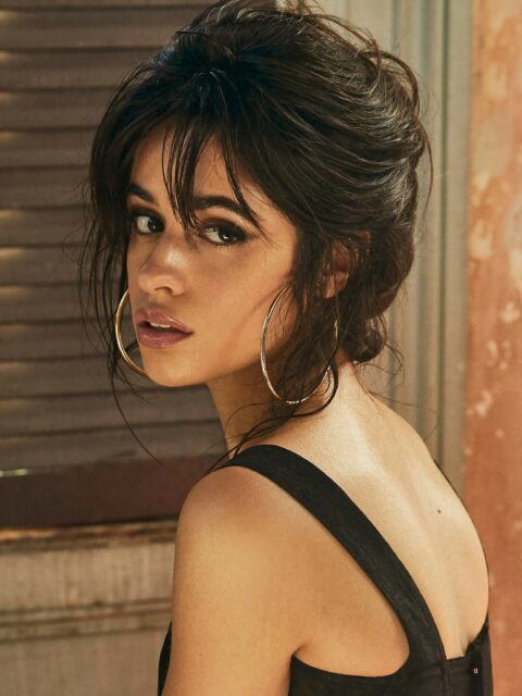 Camila Cabello Close Up Portrait With Hoop Earrings Beautiful Wallpaper