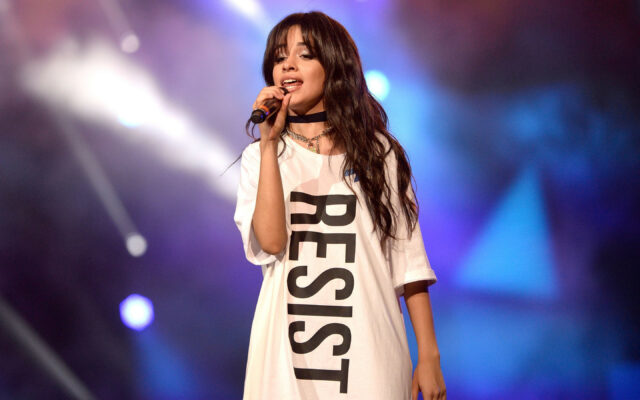 Camila Cabello Performing Live On Stage In Resist Shirt Camila Cabello Wallpapers