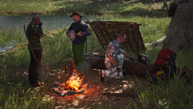 Campfire Scene In SCUM Game Wallpaper Set In Nature