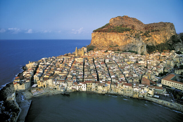 Cefalu Coastal Beauty Aerial View Wallpaper