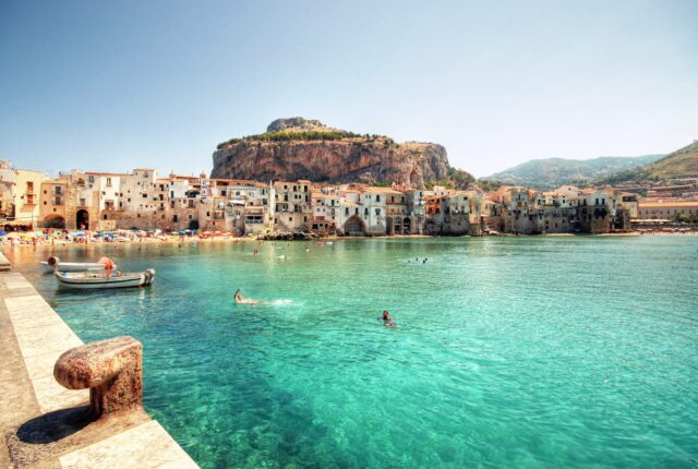 Cefalu Scenic Coastal View Perfect For Wallpapers