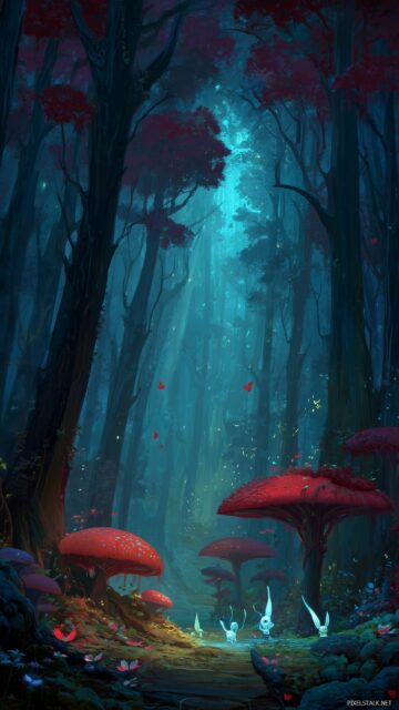 Cell Phone Wallpaper, A Mystical Forest Scene With Ethereal Lighting And Whimsical Creatures For A Fantasy Inspired Phone Wallpaper