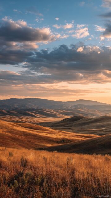 Cell Phone Wallpaper HD Free Download, A Serene Landscape Featuring Rolling Hills And A Sunset With Warm Tones For A Peaceful Phone Wallpaper