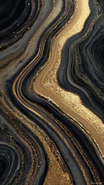 Cell Phone Wallpaper High Quality, A Classy Gold And Black Pattern Creating A Luxurious And Stylish Phone Wallpaper