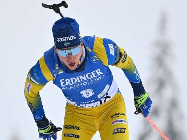 Champion Skiing Moment Martin Ponsiluoma In Action Wallpaper