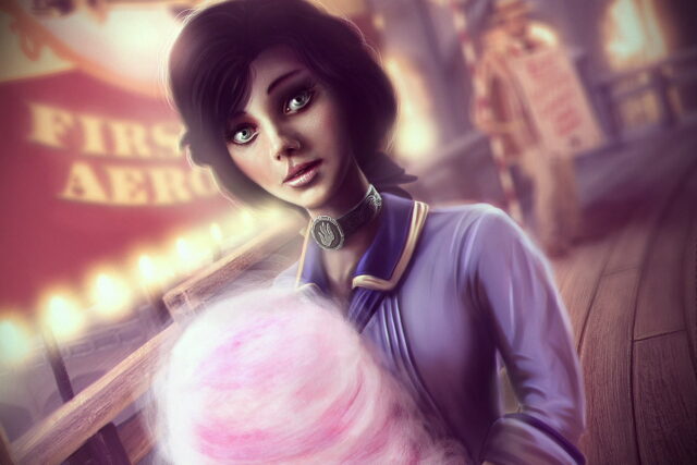 Charming Woman Wearing Unique Choker with Cotton Candy Soft Glow Choker Wallpapers