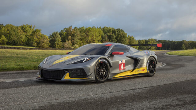Chevrolet Corvette C8 R Racing Car On Track Stunning Wallpaper