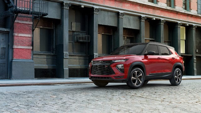 Chevrolet Trailblazer Red SUV Urban Street Wallpaper