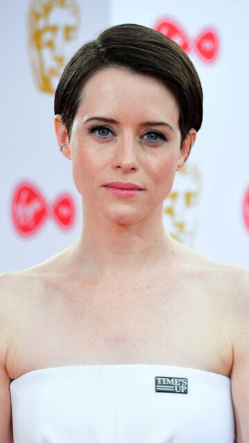 Claire Foy close up portrait in white dress perfect wallpapers for fans