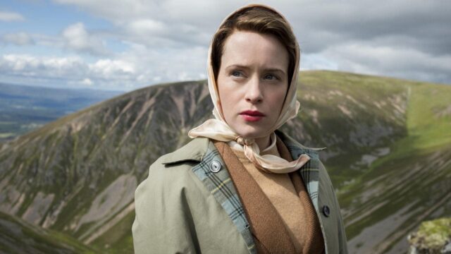Claire Foy in vintage outfit scenic mountain background Claire Foy wallpapers