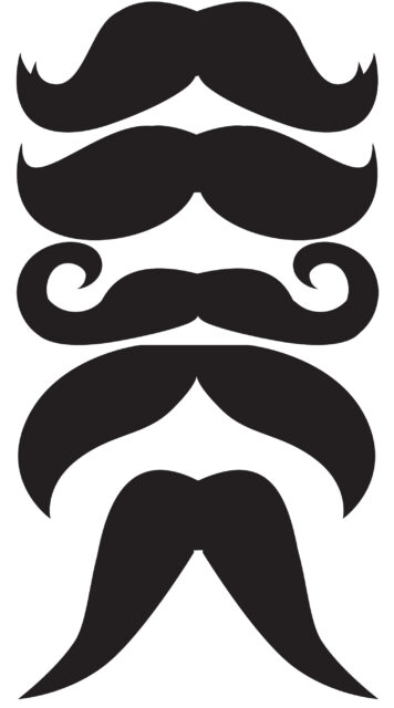 Classic Black Mustache Silhouettes Collection for Mustache Wallpapers and Designs
