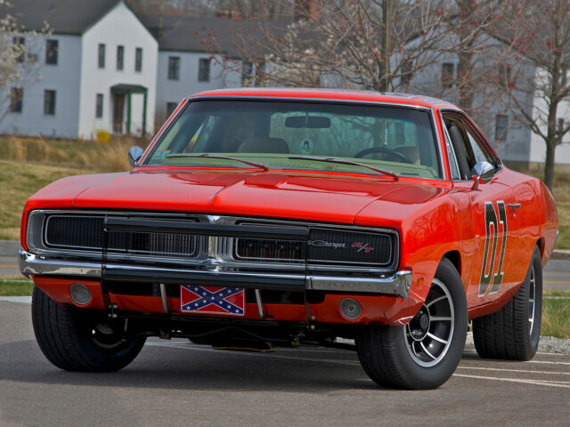 Classic General Lee Dodge Charger RT Orange Muscle Car Wallpaper