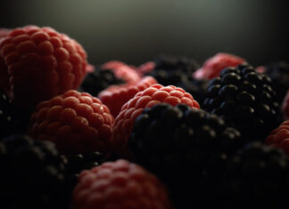 Close Up Of Fresh Raspberries And Blackberries Blackberry Wallpapers Background