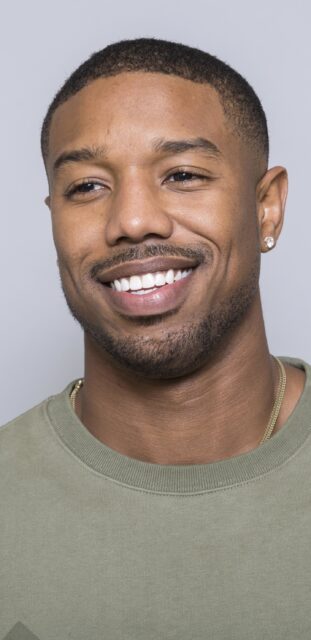 Close up portrait of Michael B Jordan smiling in casual outfit Michael B Jordan wallpapers