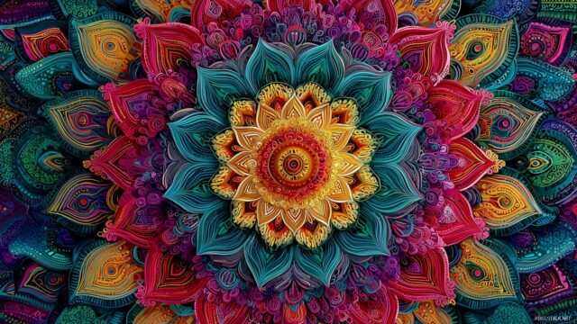 Color Desktop Wallpaper Ultra HD, An Intricate Mandala Design Filled With Bright Colors, Creating A Mesmerizing Experience On Your PC Background