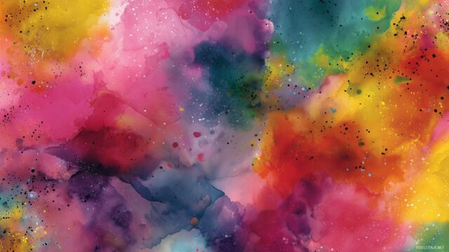 Color Wallpaper For Desktop Computer, A Colorful Abstract Watercolor Splash That Blends Beautifully Into Any Desktop Background