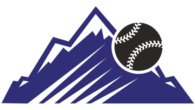 Colorado Rockies Baseball Logo with Mountain Silhouette Wallpaper Design