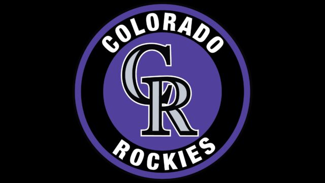Colorado Rockies Logo in Purple and Black Background Wallpaper for Fans