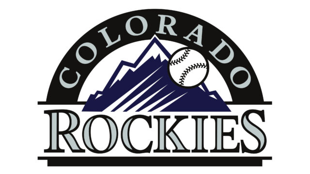 Colorado Rockies Logo with Mountain and Baseball Design Wallpaper