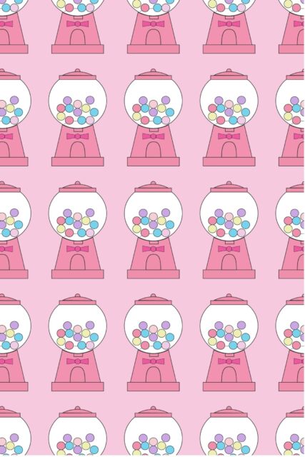 Colorful Bubble Gum Machine Pattern Wallpaper