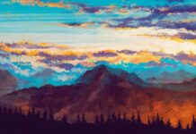 Colorful Mountain Landscape Digital Painting Nature Artwork Wallpaper