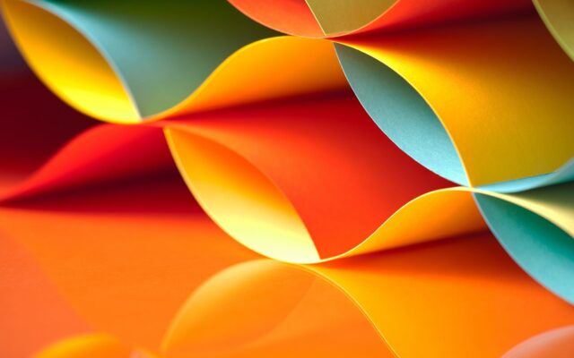 Colorful Paper Curves Textured Wallpaper Design