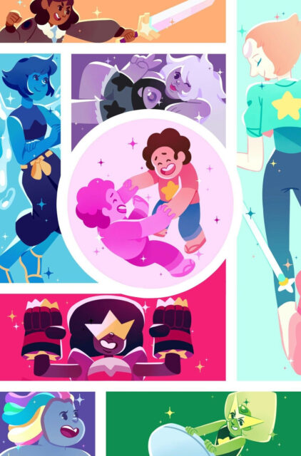 Colorful Steven Universe Characters Featuring Garnet in Dynamic Wallpapers Collection