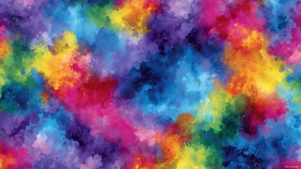 Colorful tie dye backgrounds, an explosion of rainbow hues blending seamlessly into mesmerizing shapes, ideal for a lively PC backdrop.
