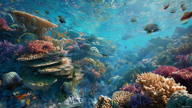 Cool 3D Wallpaper Backgrounds, A Stunning Underwater World With Colorful Coral Reefs And Exotic Fish Swimming Gracefully