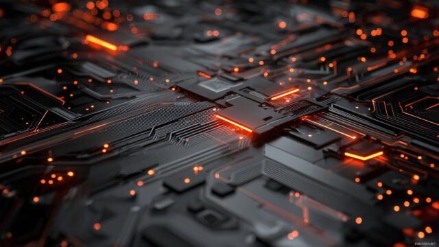 Cool 3D Wallpaper Free, A Sleek And Modern Tech Inspired Design Blended With Circuit Patterns And Glowing Elements