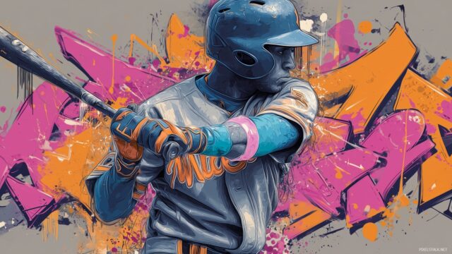 Cool Baseball Computer Wallpaper HD Collection, A Creative Fusion Of Baseball And Street Art Styles With Graffiti Elements