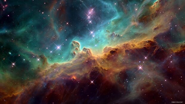 Cosmic nebula hd wallpapers, a vibrant portrayal of a star forming region within a lush, colorful nebula,.