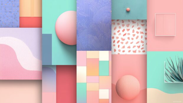 Cute aesthetic backgrounds, pastel geometric shapes and patterns that evoke a sense of calm and creativity.