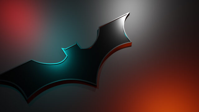 Dark Batman Logo Wallpaper With Colorful Glow Effects